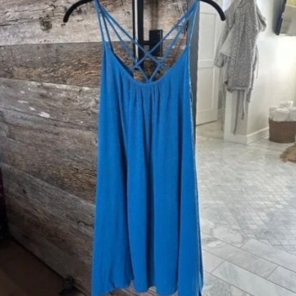 ELAN Dusty Blue Cobalt Cover-Up Slip Dress - Picture 2 of 7